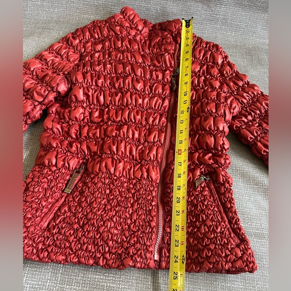 Tribal Women’s Textured Fitted Puffer Jacket – Red – Size L Stretch - Picture 13 of 15